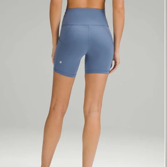 Lululemon Wunder Train High-Rise Short with Pockets 6" in Oasis Blue - Picture 2 of 6